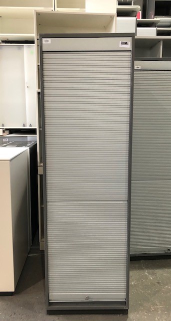 Aktenschrank mit Rolltor in Grau- Anthrazit, 60 x 45 cm, Höhe 185 cm