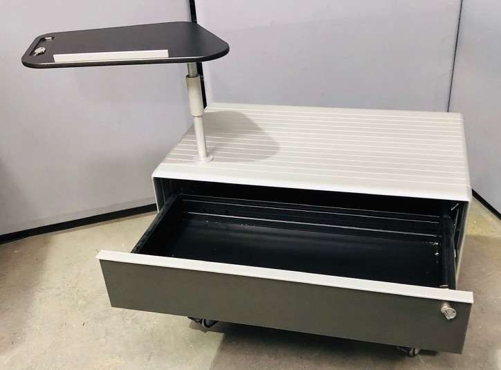 Hängeregisterschrank mobil von Bene , Aluminium  mit Ablage